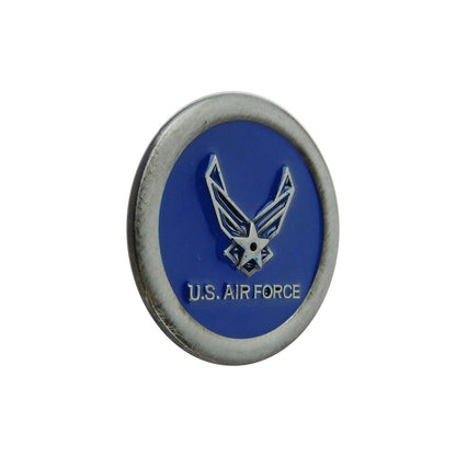 Metal U.S. Air Force Logo Refrigerator Magnet Decor Blue Enamel Inlay 1.5 in