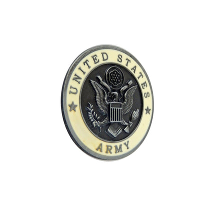 Metal Military U.S. Army Refrigerator Magnet Decor Baige Enamel Inlay 1.5 in