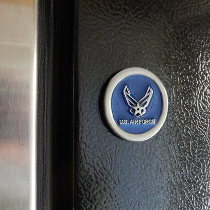 Metal U.S. Air Force Logo Refrigerator Magnet Decor Blue Enamel Inlay 1.5 in