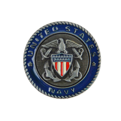 Metal Military U.S. Navy Seal Refrigerator Magnet Decor Blue Enamel Inlay 1.5 in