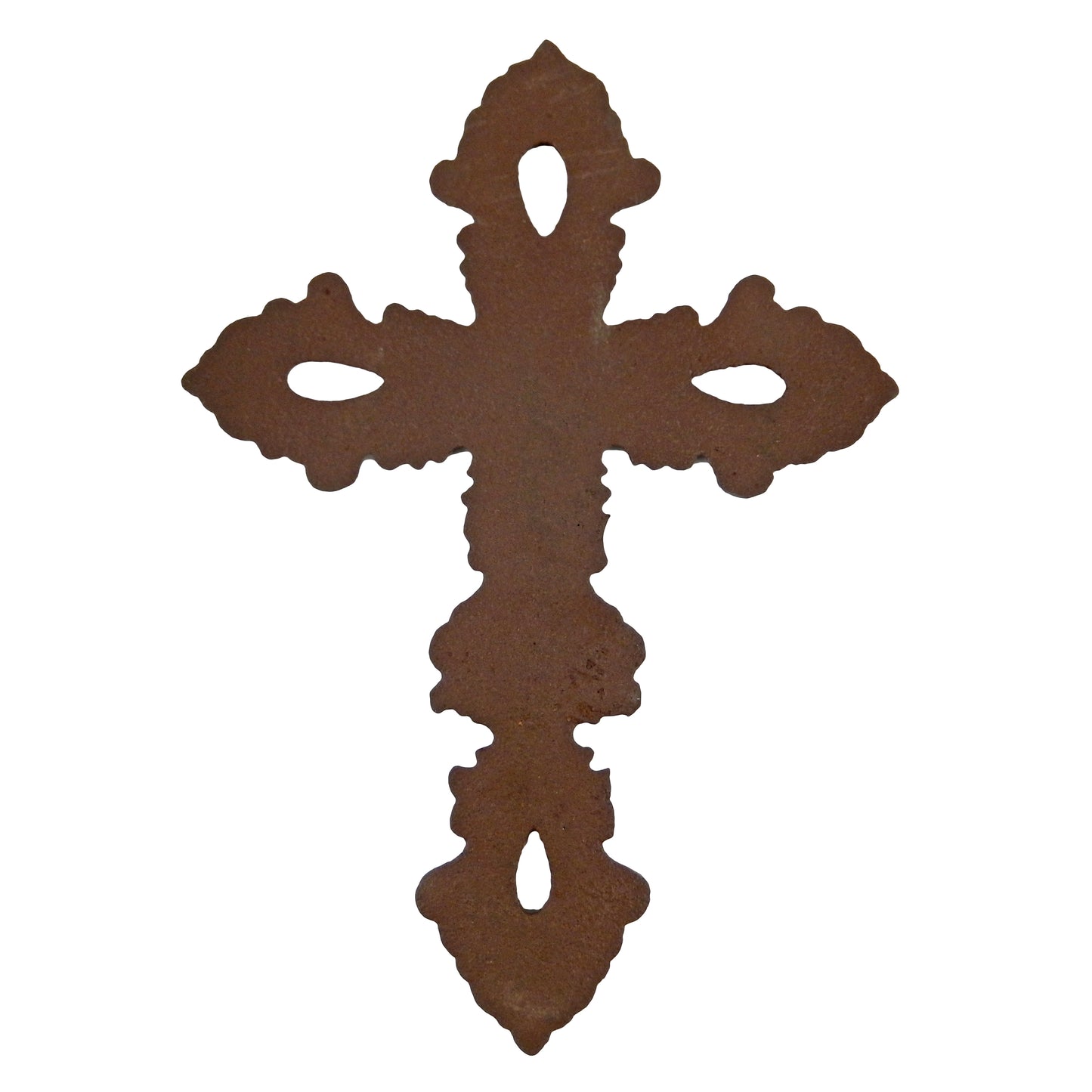 Fleur De Lis Cast Iron Wall Cross Decorative Layered Scrolls Rustic 9.5 x 6.5 in