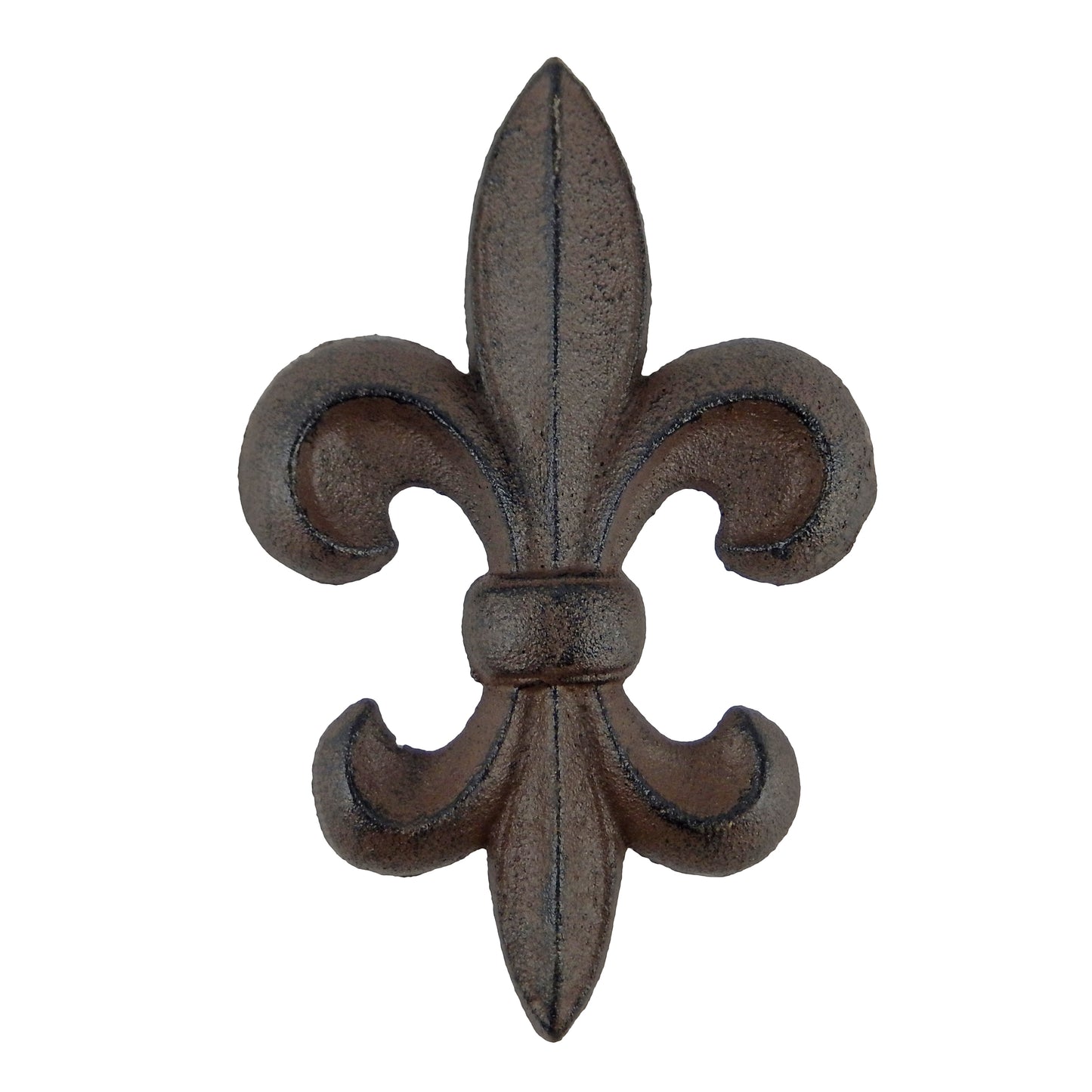 Cast Iron Fleur De Lis Wall Decor Plaque Rustic Victorian Antique Style 8 3/4 in