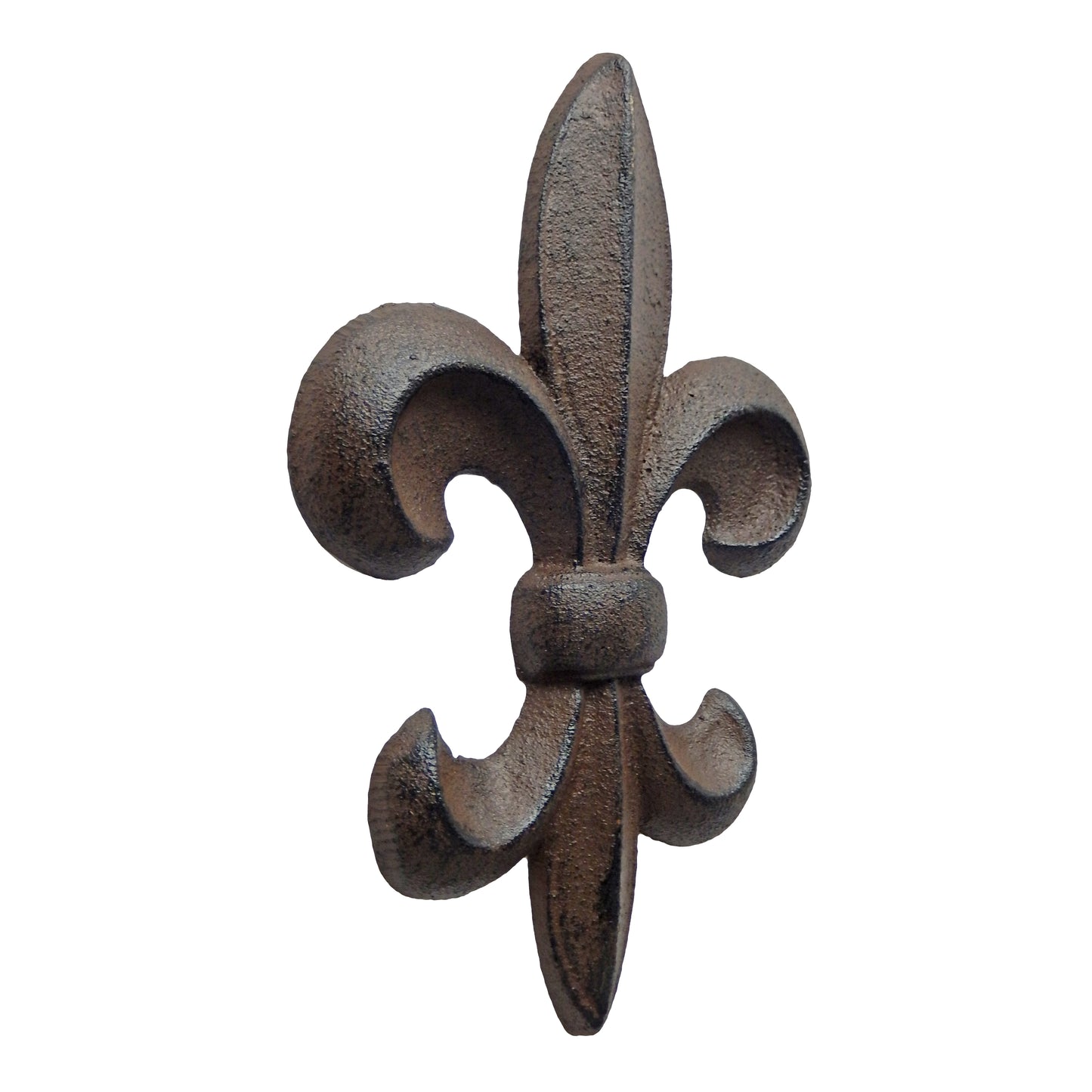 Cast Iron Fleur De Lis Wall Decor Plaque Rustic Victorian Antique Style 8 3/4 in
