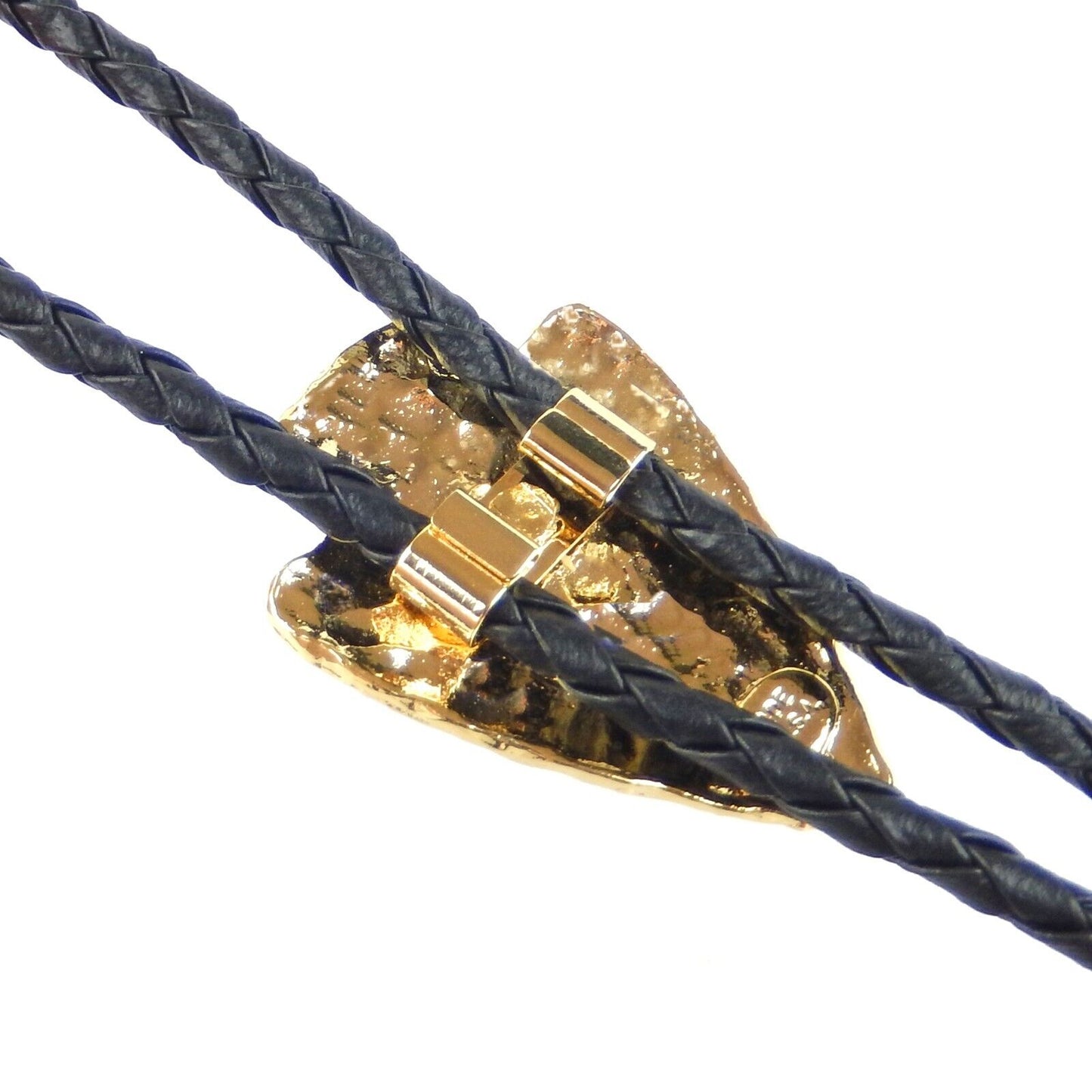 Buffalo Coin Gold Arrowhead Bolo Tie 36 inch Adjustable Braided Cord Made In USA