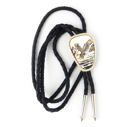 Hunting American Eagle Copper Bolo Tie 40 inch Black Cord Made in USA