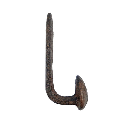 Rustic Cast Iron Bent Railroad Spike Wall Hook Industrial Coat Towel Hanger