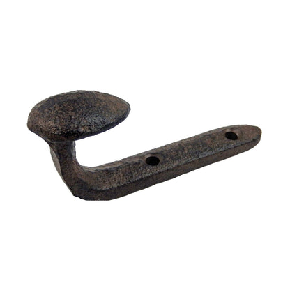 Rustic Cast Iron Bent Railroad Spike Wall Hook Industrial Coat Towel Hanger