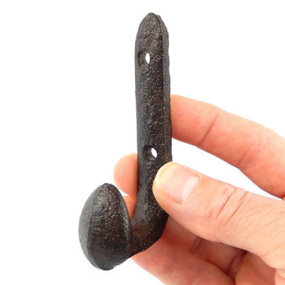 Rustic Cast Iron Bent Railroad Spike Wall Hook Industrial Coat Towel Hanger