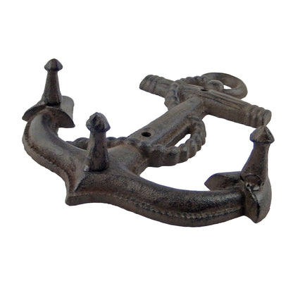 Cast Iron Navy Anchor Wall Hook Rack Key Towel Coat Leash Hanger Antique Brown