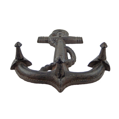 Cast Iron Navy Anchor Wall Hook Rack Key Towel Coat Leash Hanger Antique Brown