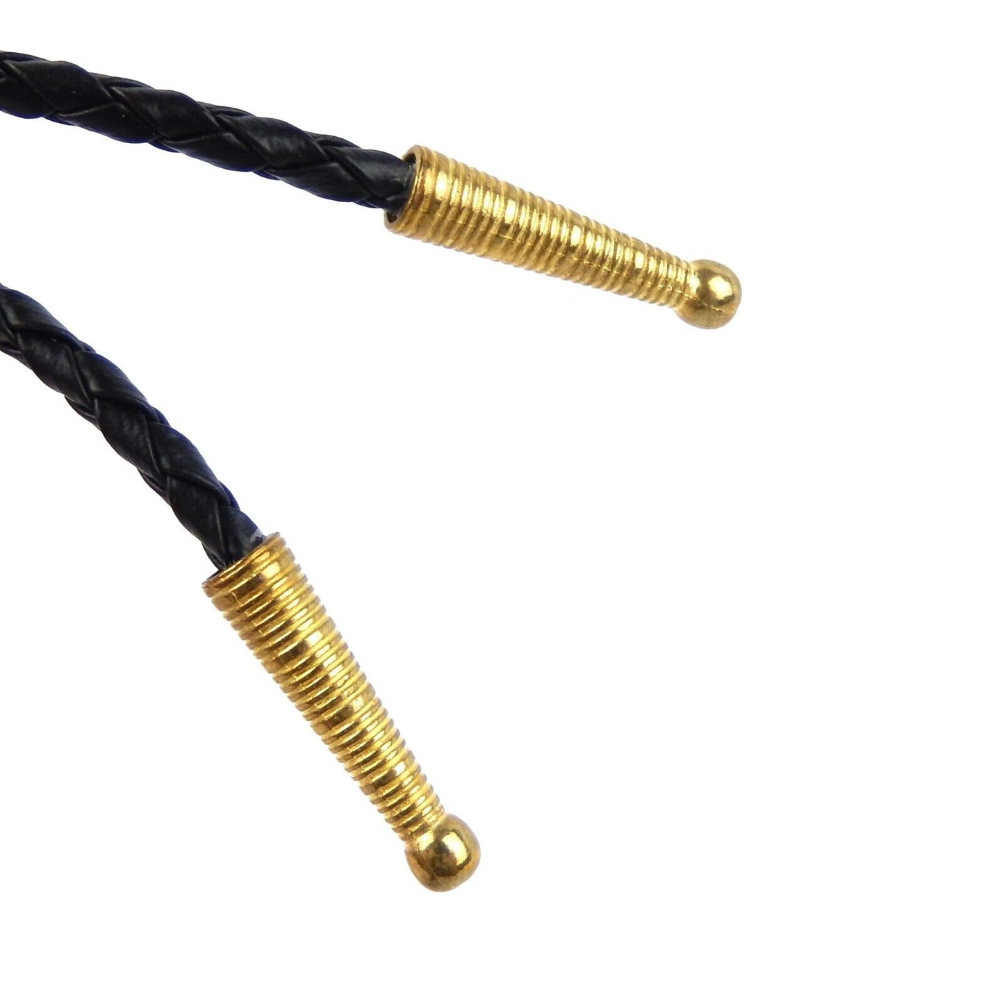 Yellow Gold Plated Etched Floral Oval Bolo Tie 36 inch Black Cord Made in USA
