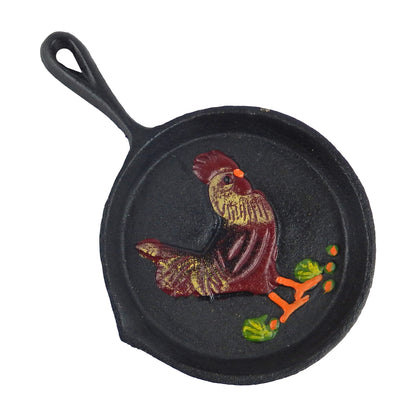 Rooster Cast Iron Skillet Pan Wall Decor Decorative Country Antique Style 5 inch