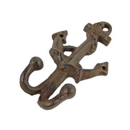 Small Cast Iron Ship Anchor Double Wall Hook Key Coat Hanger Nautical Decor