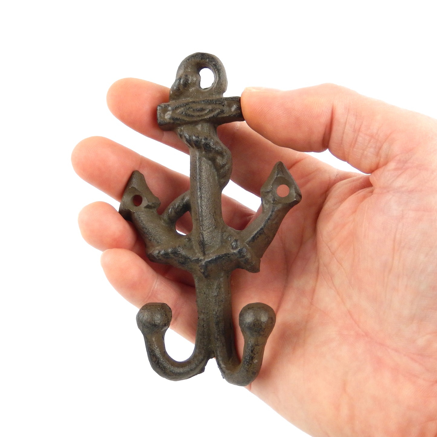 Small Cast Iron Ship Anchor Double Wall Hook Key Coat Hanger Nautical Decor