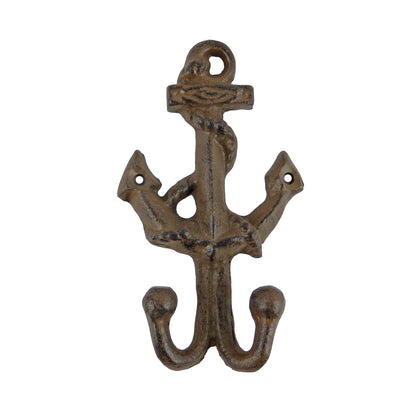 Small Cast Iron Ship Anchor Double Wall Hook Key Coat Hanger Nautical Decor
