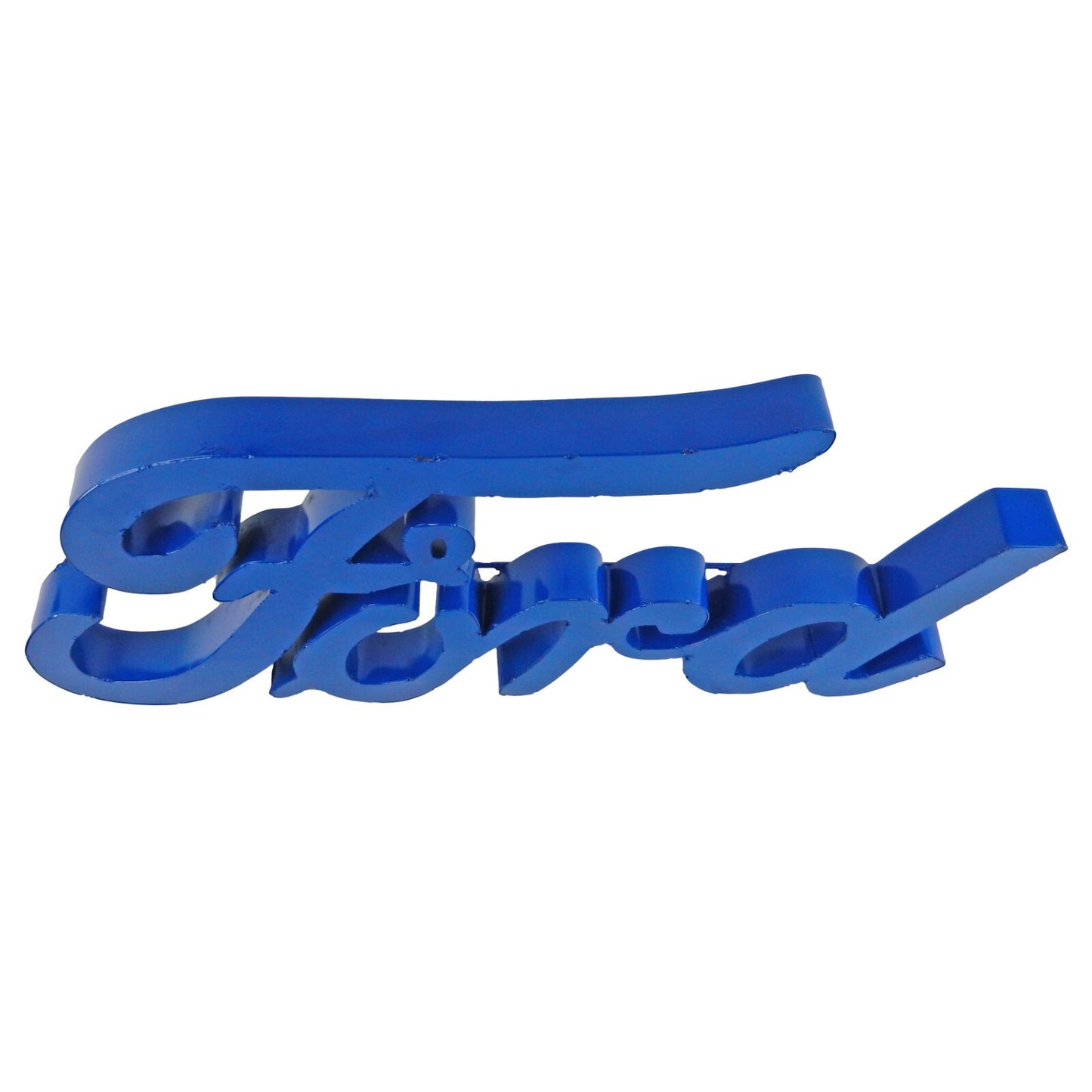 Large Recycled Metal Cursive Blue Ford Logo Garage Wall Decor Sign 22 in