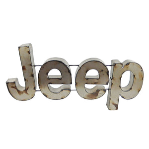 Large Recycled Metal Jeep Logo Garage Wall Decor Sign Rustic Retro 24 1/2 inch