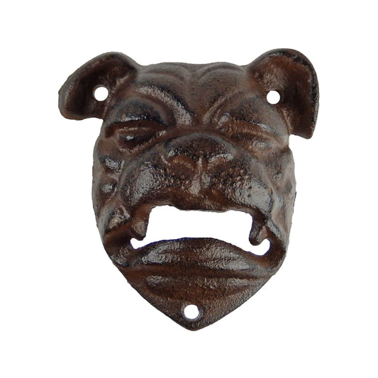Cast Iron Bar Cantina Georgia Bulldog Bottle Opener Wall Mounted Rustic Brown