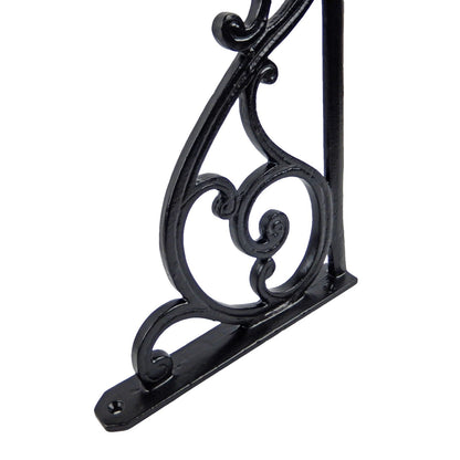 XL Heavy Duty Cast Iron Scrolls Plant Hanger Bracket Basket Hook Black 14 inch