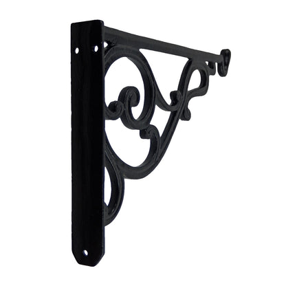 XL Heavy Duty Cast Iron Scrolls Plant Hanger Bracket Basket Hook Black 14 inch