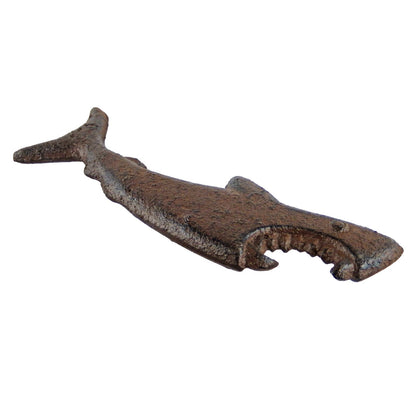 Cast Iron Shark Teeth Handheld Beer Bottle Opener Nautical Beach Decor Brown