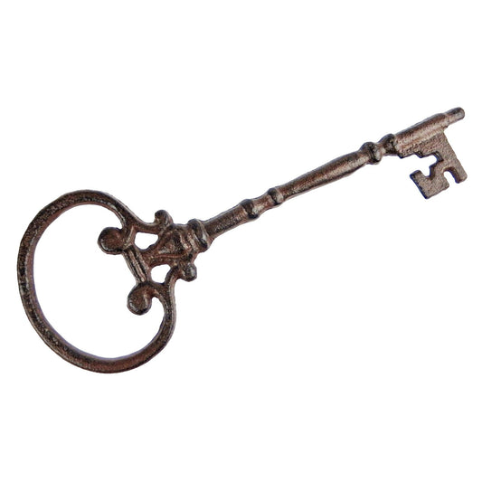 Brown Cast Iron Decorative Skeleton Jailer's Key Shelf or Wall Decor 9.5 inch