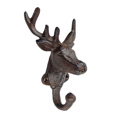 Deer Antler Cast Iron Wall Hook Key Towel Coat Hanger Rustic Cabin & Lodge Decor
