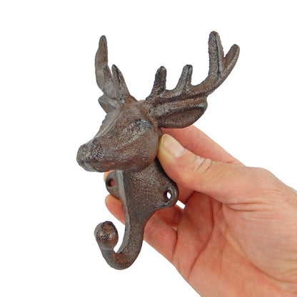 Deer Antler Cast Iron Wall Hook Key Towel Coat Hanger Rustic Cabin & Lodge Decor