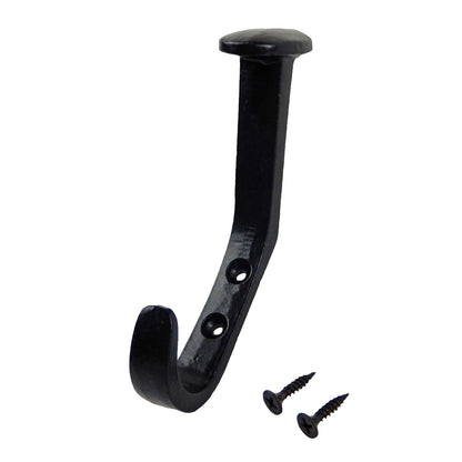 Black Cast Iron Railroad Spike Style Double Wall Hook Key Towel Coat Hanger 5 in