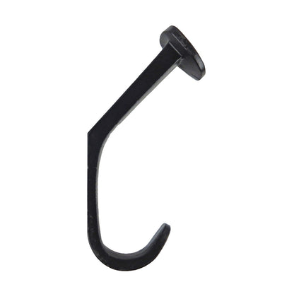 Black Cast Iron Railroad Spike Style Double Wall Hook Key Towel Coat Hanger 5 in