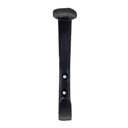 Black Cast Iron Railroad Spike Style Double Wall Hook Key Towel Coat Hanger 5 in
