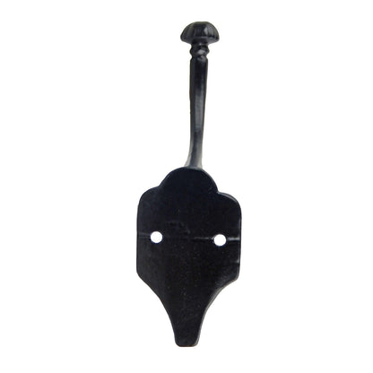 Fancy Black Cast Iron Double Wall Hook Behind Door Key Towel Coat Hanger 6 inch