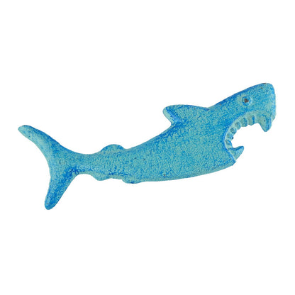 Cast Iron Attacking Shark Teeth Beer Bottle Opener Handheld Nautical Blue