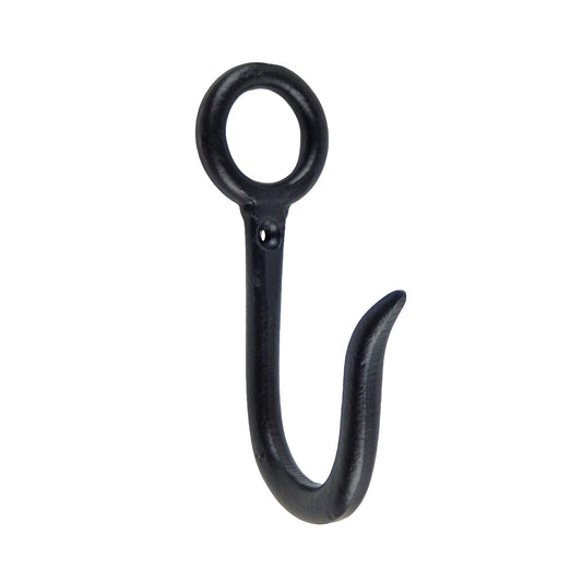Matte Black Metal Fishing Eye Wall Hook Key Towel Coat Dog Leash Hanger 5 inch