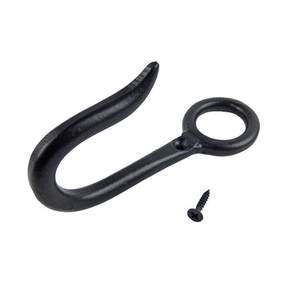 Matte Black Metal Fishing Eye Wall Hook Key Towel Coat Dog Leash Hanger 5 inch