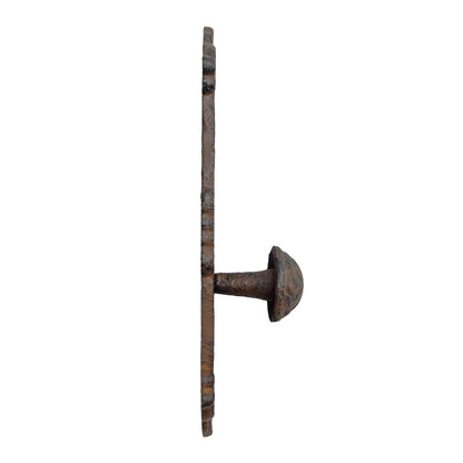 Antique Style Cast Iron Victorian Door Plate With Knob Wall Hook Decorative 8 in
