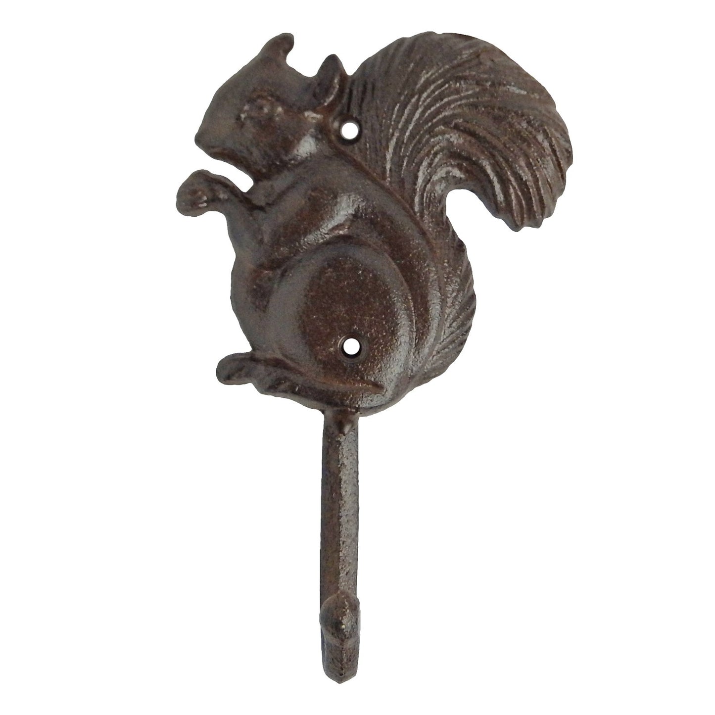 Cast Iron Metal Squirrel Wall Hook Key Towel Coat Hanger Antique Brown Finish