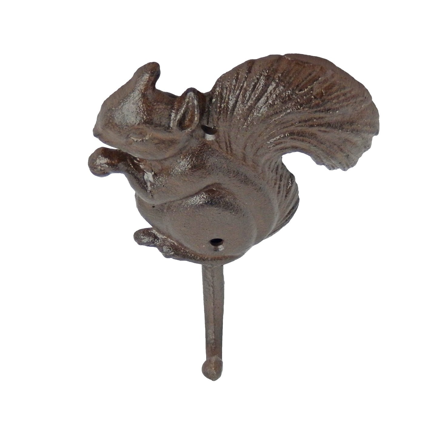 Cast Iron Metal Squirrel Wall Hook Key Towel Coat Hanger Antique Brown Finish