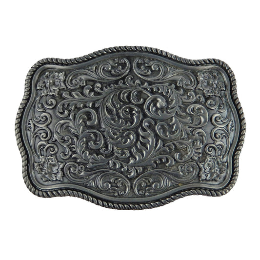 Western Cowgirl Women's Floral Belt Buckle Antique Silver Fits 1.5 inch Belts