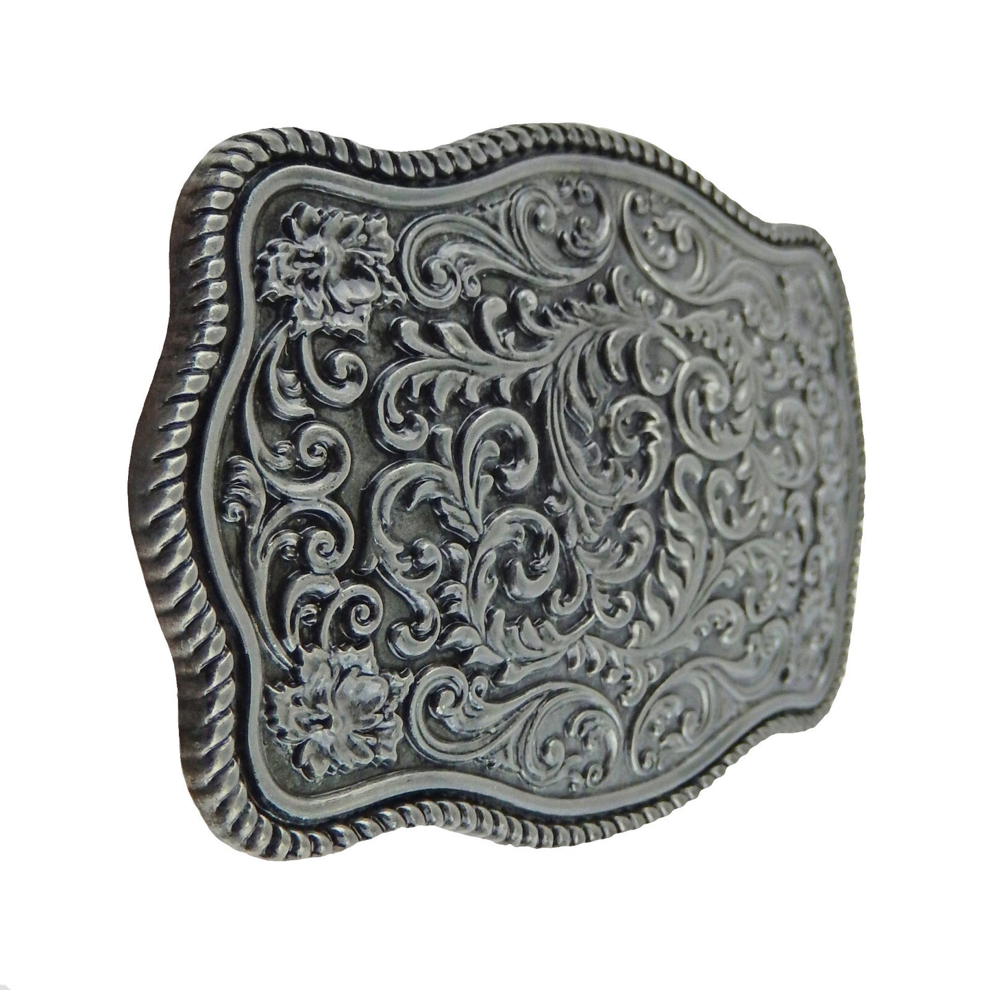 Western Cowgirl Women's Floral Belt Buckle Antique Silver Fits 1.5 inch Belts
