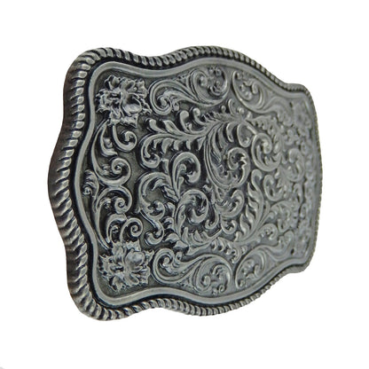 Western Cowgirl Women's Floral Belt Buckle Antique Silver Fits 1.5 inch Belts