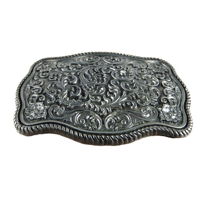Western Cowgirl Women's Floral Belt Buckle Antique Silver Fits 1.5 inch Belts