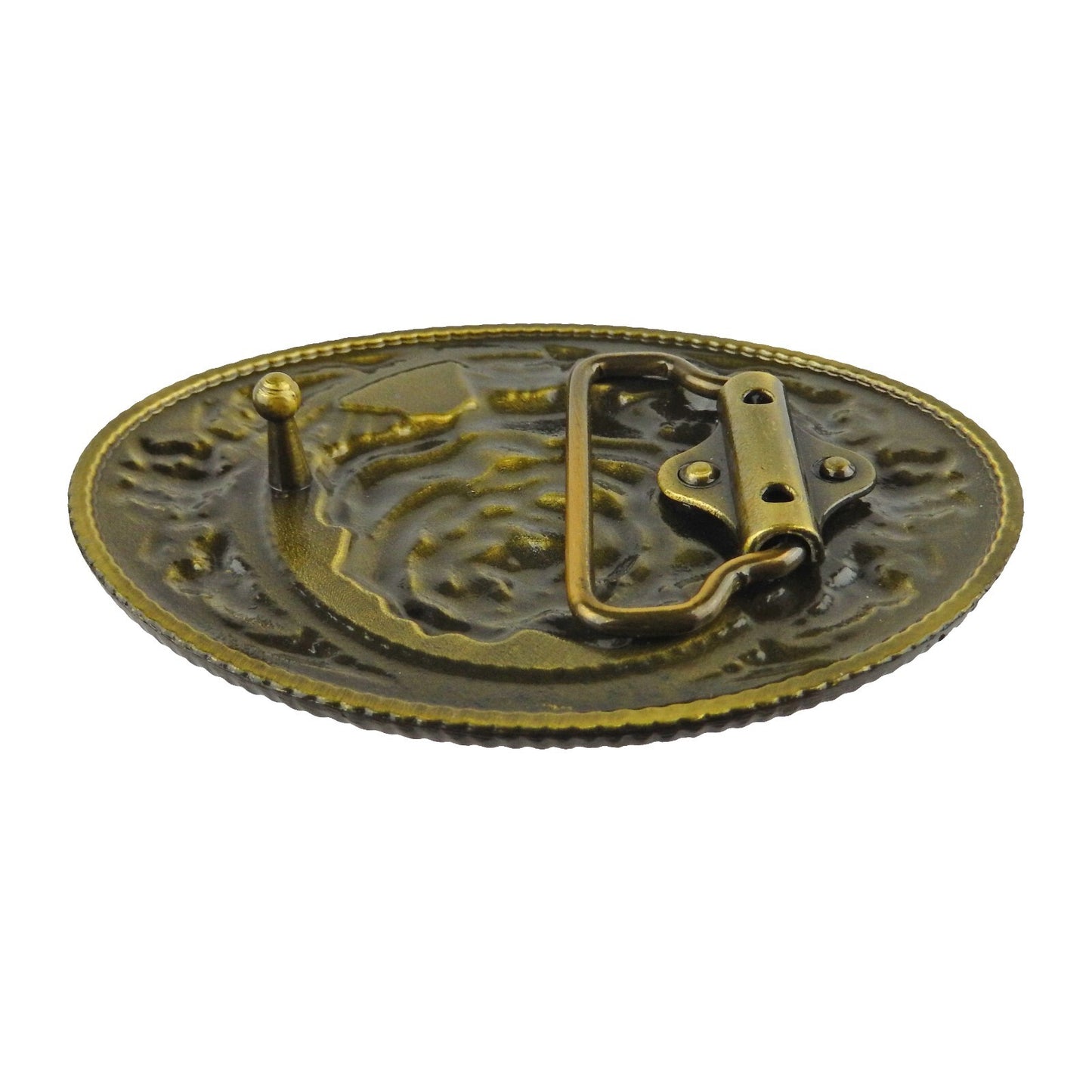 Western Women's Floral Rose Oval Belt Buckle Antique Bronze Fits 1.5 inch Belts