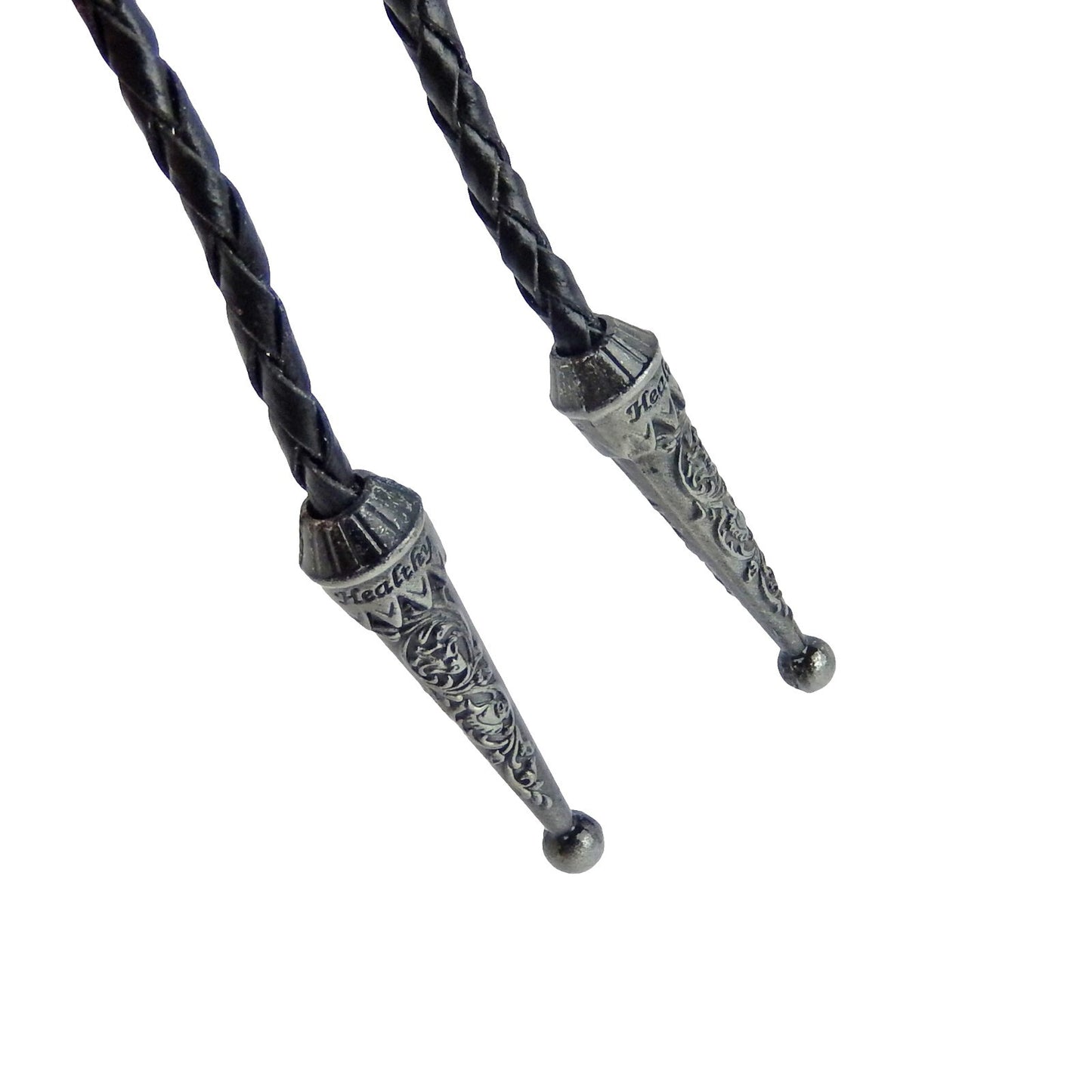 Western Floral Horseshoe Horse Head Bolo Tie 40 inch Black Cord Antique Silver