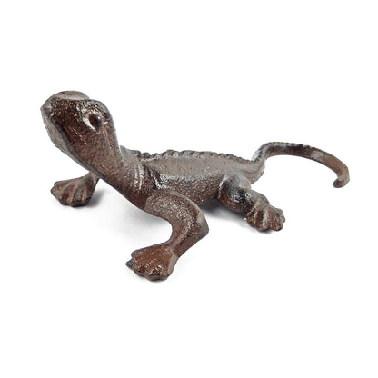 Cast Iron Lizard Gecko Figurine Shelf Sitter Pond Garden Yard Decor Paperweight