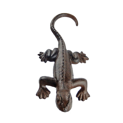 Cast Iron Lizard Gecko Figurine Shelf Sitter Pond Garden Yard Decor Paperweight