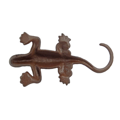 Cast Iron Lizard Gecko Figurine Shelf Sitter Pond Garden Yard Decor Paperweight