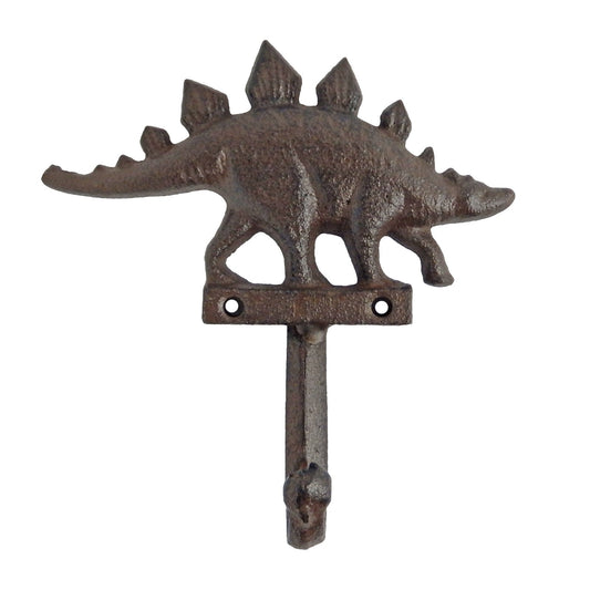 Metal Cast Iron Dinosaur Wall Hook Key Towel Coat Hanger Rustic Brown Finish