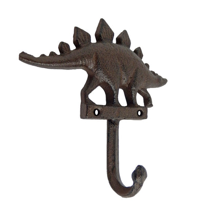 Metal Cast Iron Dinosaur Wall Hook Key Towel Coat Hanger Rustic Brown Finish