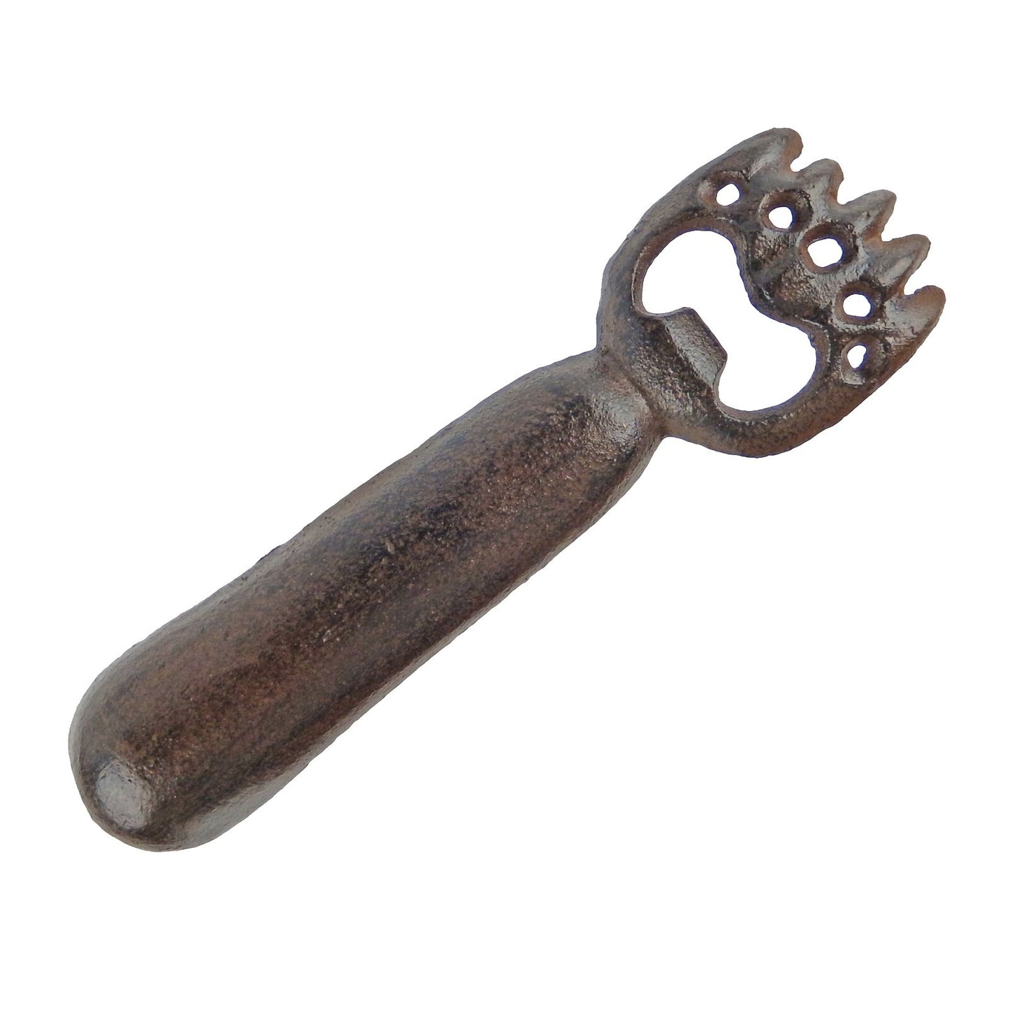 Metal Cast Iron Bear Claw Handheld Beer Bottle Opener Cabin Lodge Decor Brown